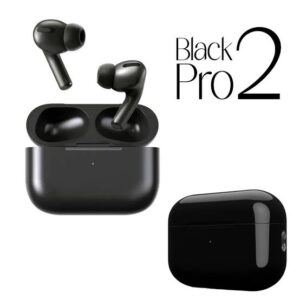 Black Pro 2 TWS Wireless Earbuds – Bluetooth 5.1, Touch Control, Noise Cancelling, with Charging Case | Airpods